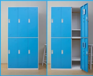 New Steel Locker 6 Door Storage Closet Commercial Staff Clothes Locker Casier Cabinet School Gym Steel Locker