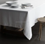 New stonewashed Belgian 100% linen high quality custom size hemstitch tablecloth