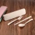Import New Style Customized Biodegradable Wheat Straw Fork Chopsticks Spoon Dinnerware Dinner Set from China
