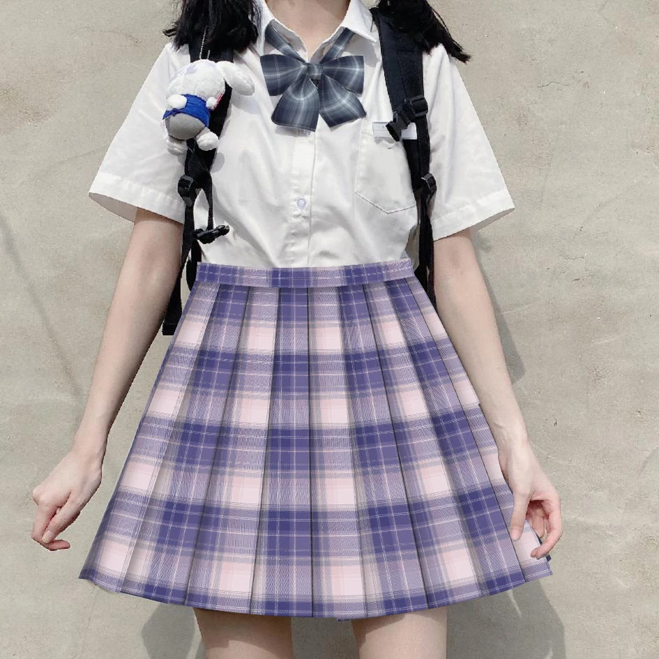 New Style Middle High School Skirt Japanese Women School Uniform Design Pleated Skirt  Plaid Ladies Short Girl  Skirts