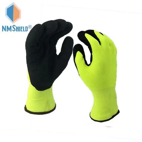 NMSHIELD Cold Isolating Sandy Nitrile Safety Gloves Customizable Thermal Gloves Winter Construction Hand Glove