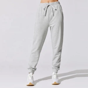 OEM customized 100% cotton sweatpants gray loose fitness jogging pants