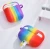 Import OEM Silicone Rainbow Case For airpod 12 for airpod pro  Soft Silicone Back Case Cover with  Keychain Protective Cover Skin from China