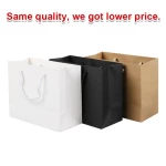 OEM Wholesale Custom Printed Shopping Brown Gift White Kraft Paper Bag With Your Own Logo For Handles