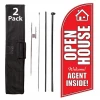 Open House Flags Signs Banners or Real Estate Flags for Real Estate Agents or Realtors, with Pole Stake