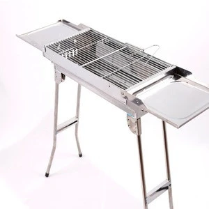 Outdoor 73cm*30cm*70cm Cooking Portable Stainless Steel Folding Charcoal Barbeque Bbq Grills