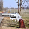 Outdoor Garden Stainless Steel Gun Sculpture Mailboxes