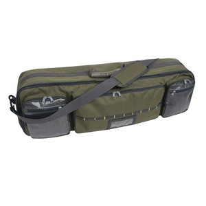 Outdoor Portable Fly Fishing Rod Tackle Carrier Reel Gear Case Bag with Zipper Storage Pockets
