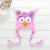 owl animal hat pink color crochet knitting leg warmers for kids