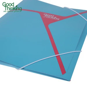 Oxo-Biodegradable PP A4 size eco friendly office stationery hardcover elastic closure plastic file folder