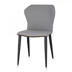 P377 Modern affordable durable high quality wholesale metal iron grey fabric kitchen dining chair