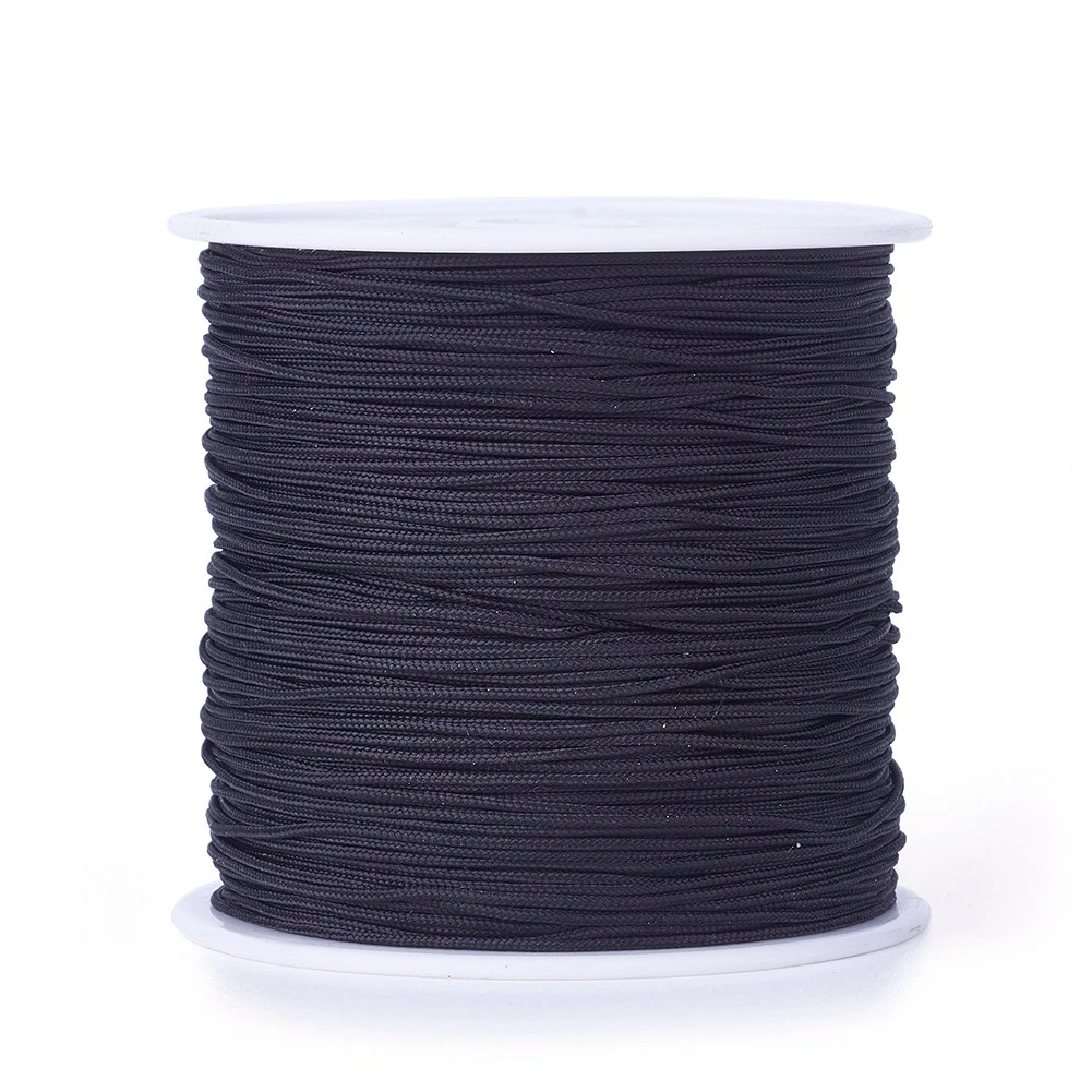 Pandahall Black Beading Knotting Threads Braided Nylon Cords