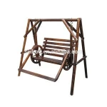 Patio hanging wooden swing chair