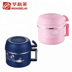 pink kids thermos plastic mini soup stainless steel baby food container with lid