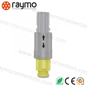 Plastic medical circular push-pull connector P series 14pin male cable mounted plastic plug with bend relief S11MC7-P14