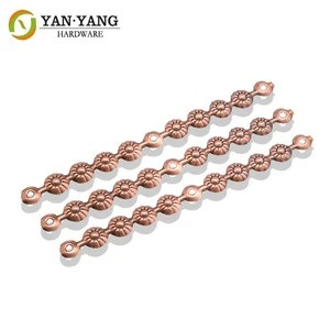 popular flower style antique red copper color 11mm decorative sofa nail strip for furniture