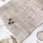Popular New Design Jute Hessian Cloth Cotton Jute Blended Table Runner With Red Thread