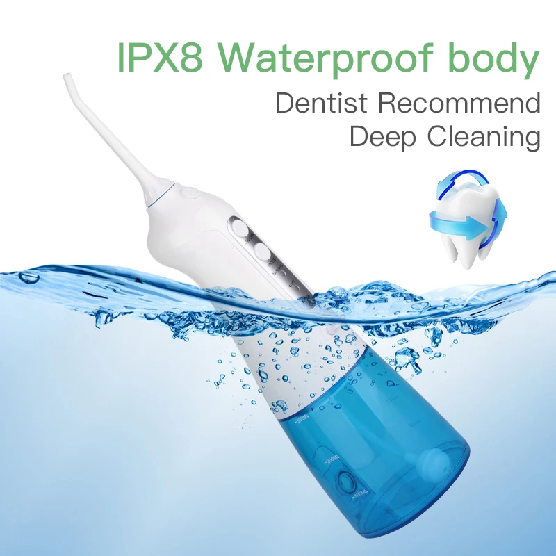 Portable And Rechargeable IPX7 Waterproof Portable Whitening Cordless Oral Irrigator Dental Water Flosser