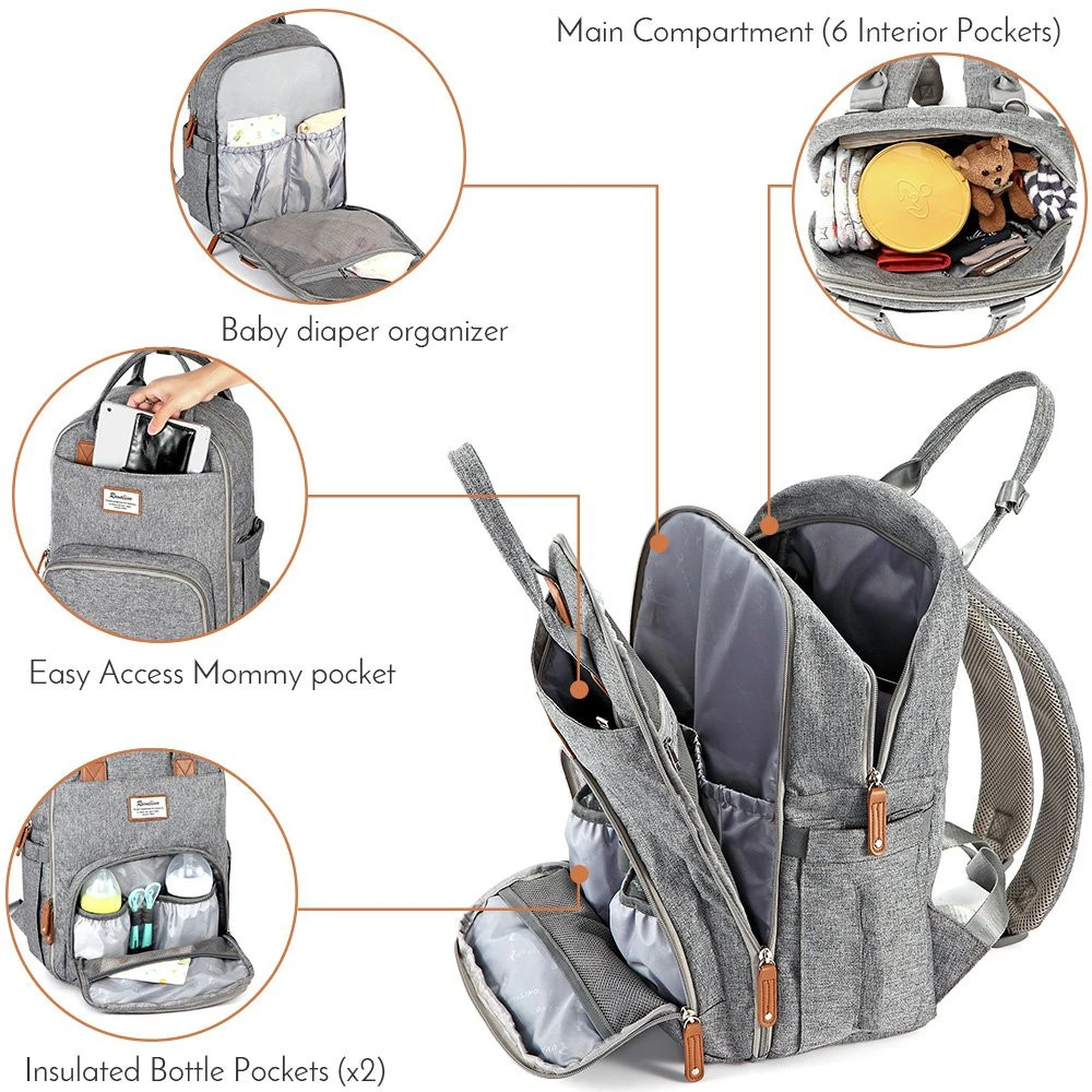 Portable outdoor mother baby bags mummy baby travel bed diaper bag