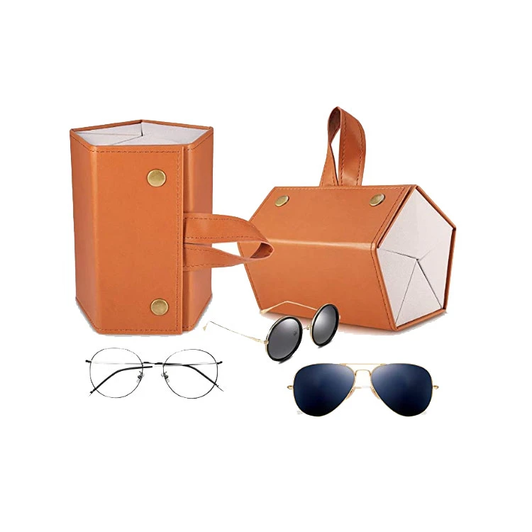 Portable Sunglasses Organizer 5-Slot Sunglass, Eyeglass and Glasses Storage Box Case