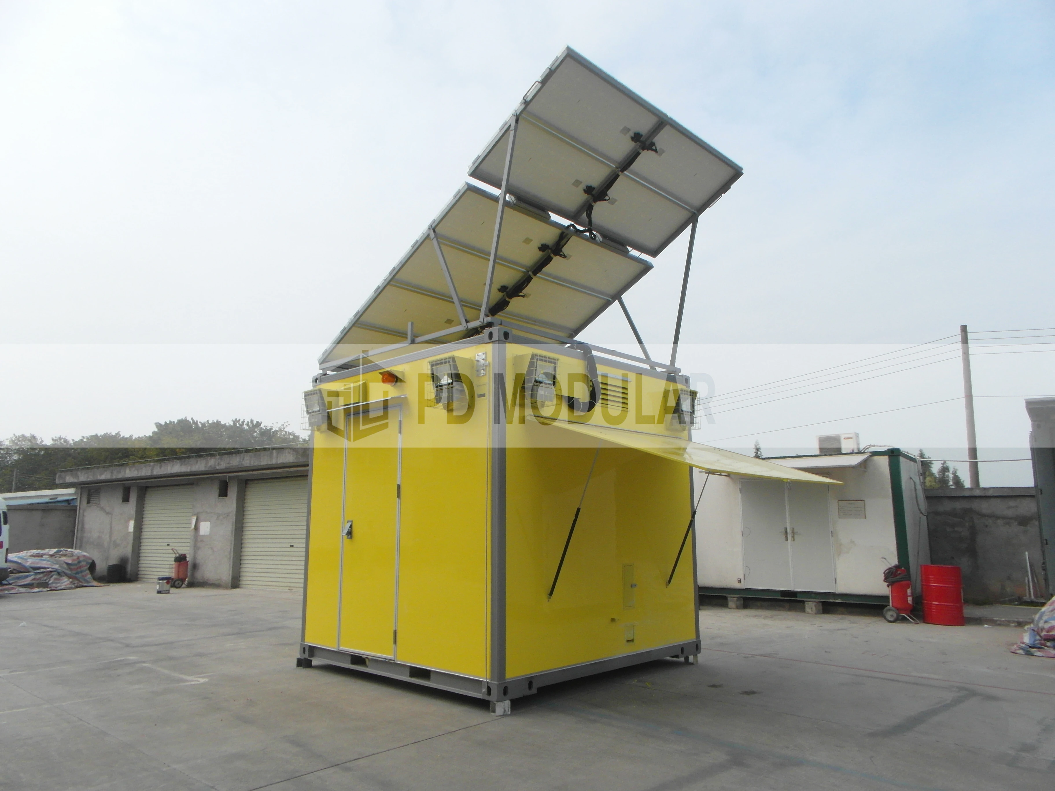Prefabricated mobile modern progressive container airport communications shelters