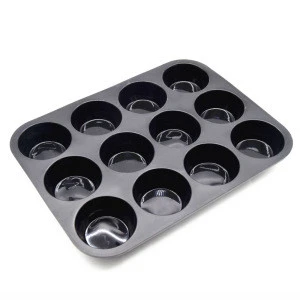 Premium Silicone Muffin Tin 100% Non-Toxic Non-Stick BPA Free Bakeware 12 Cup Jumbo Size Muffin and Cupcake Baking Pan With Grip