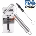 Premium Ultra Sharp Stainless Steel Fruit and Vegetable Peeler With Brush