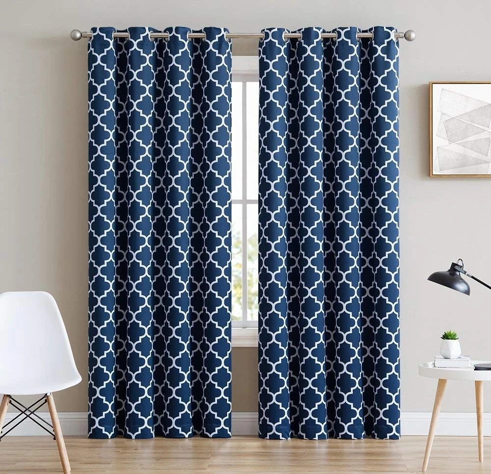 Print blackout curtain luxury curtains for the living room and bedroom
