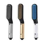 private label beard straightener for men hot comb electric Dual voltage Multifunctional Beard and Hair straightener