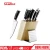 Import Professional German High Carbon Stainless Steel Knife set ,7pcs with rubber wood block from China