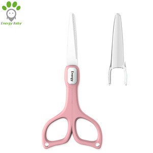 Professional Mini Zirconia Ceramic Kitchen Food Shears Ceramic Baby Food Scissors for Kids with Silicone Placemat