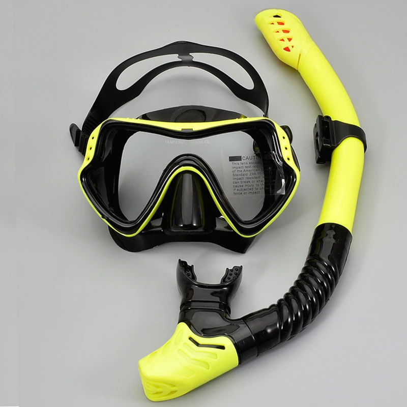 Professional Snorkel Diving Mask Set - Anti-Fog Scuba Dive Mask with Impact Resistant Panoramic Tempered Glass