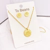 Promotion Korean Accessories Romantic Rose Gold Plated Tree Of Life Necklace Stainless Steel Jewelry Set