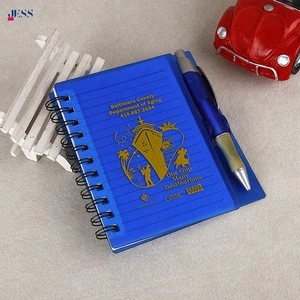 Promotional Custom Spiral PP Cover Mini Notebook with Pen