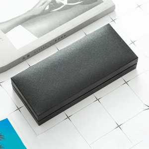 Pu leather pen packaging box simple culture office student stationery metal pen pencil box custom wholesale