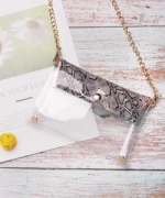 PVC Transparent Crossbody Purse Clear Envelope Clutch Messenger Bag Elegant Clutch Shoulder Bag With Chains DOM-1081414