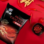Qinqin 80g Hot Spicy Flavor Prawn Cracker Stick Non-Fried Snack Healthy Food Puffed Seafood
