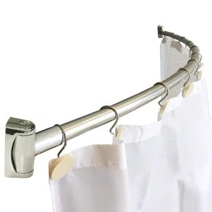 QJMAX Amazon Exquisite Adjustable Curved Shower Curtain Rod