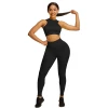 Quickly Dry Fluorescent High Waist Fitness Clothing Women Workout Sets Two Piece Activewear