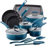 Rachael Ray 14-Pcs Pressed Aluminium Long-Lasting Non Stick Kitchen Cookware Set