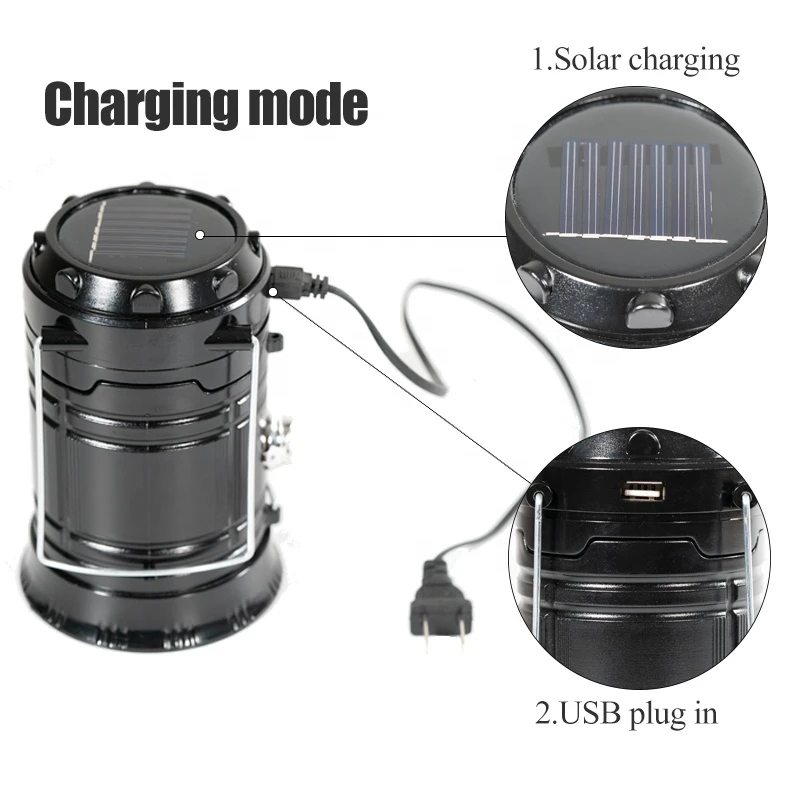 Rechargeable And Solar Charged Lantern Outdoor Power Bank LED Camping Light
