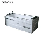 Rectangle Apron Corner White Pure Acrylic Bathtub Air Jet Surf Jet Massage with Metal Handrail