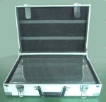 Rectangle Silver and Black Aluminium Sales Display Case with Compartments