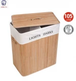 Rectangular 1.7 Width Washing Clothes Bamboo Laundry Basket Liner with Letter
