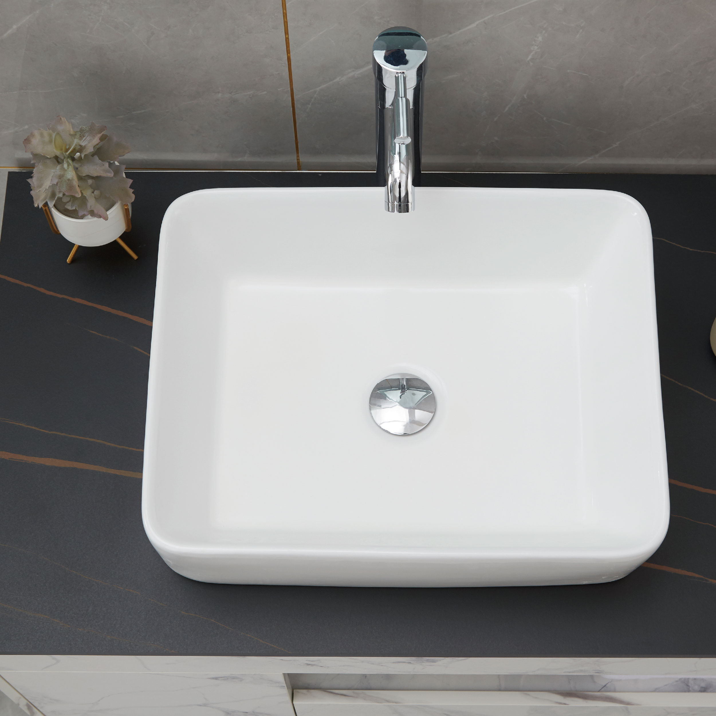 Buy Rectangular Ceramic Wash Basin Bathroom Sanitary Ware Ceramic Sink ...