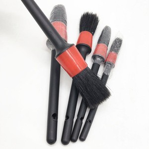 Red or Black Long Bristle Car Detailing Brushes Auto Interior Cleaning Brush Set