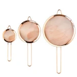 Rose Gold Flour Sieve Cooking Oil Metal Strainer colander, Kitchen tool Stainless steel mesh strainers set of 3