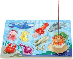 Montessori Magnetic Fishing Game Marine Life Cognition Color