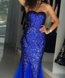 royal blue fishtail prom dress