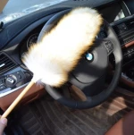 Sheepskin Australian Lambswool Duster 18Inch length, Soft Long Wool, Bamboo handle